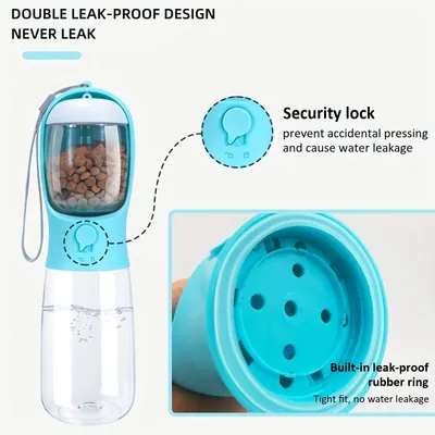 UAMLY Botella de agua para perros con recipiente para comida