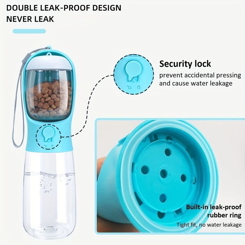 UAMLY Bouteille d'eau pour chien avec récipient pour nourriture