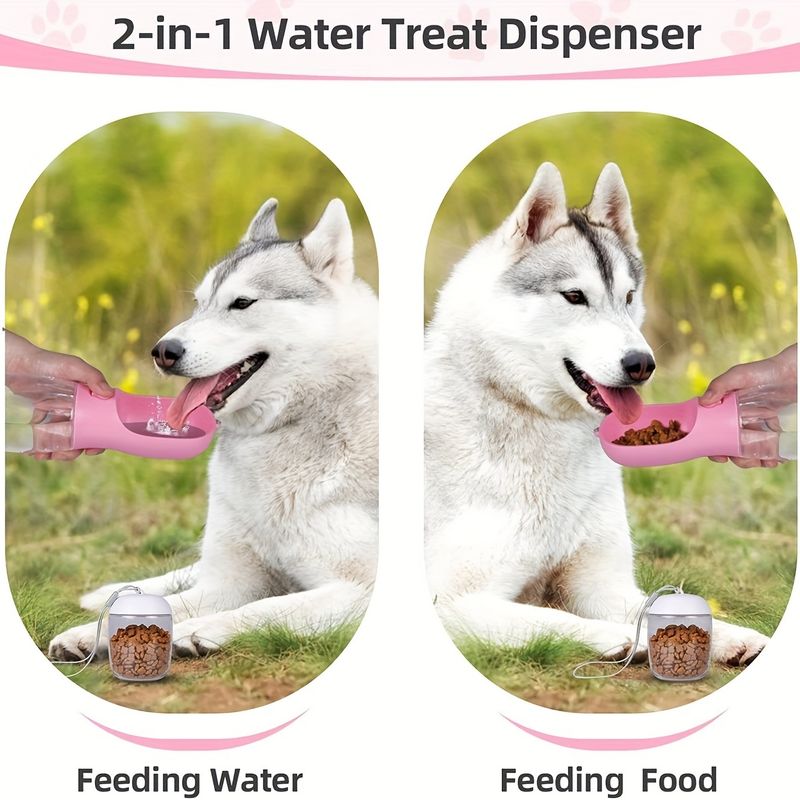 UAMLY Bouteille d'eau pour chien avec récipient pour nourriture
