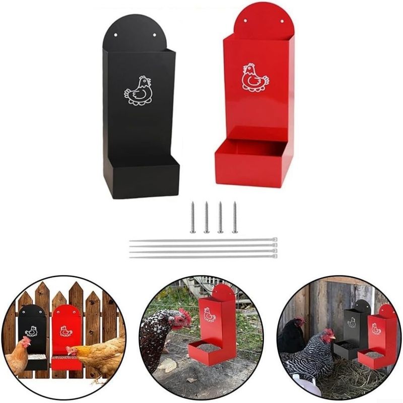 ZooVenture Mangeoire Automatique En Métal Sans Déchets Pour Volaille