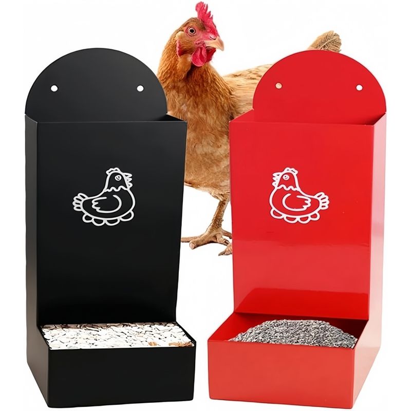 ZooVenture Mangeoire Automatique En Métal Sans Déchets Pour Volaille