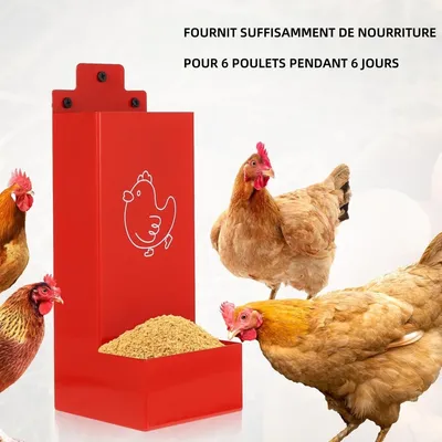 ZooVenture Mangeoire Automatique En Métal Sans Déchets Pour Volaille