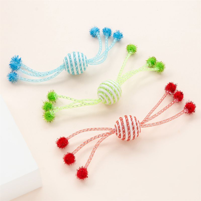 IntiMeg Jouet de corde en forme de balle pour chat 3 jouets