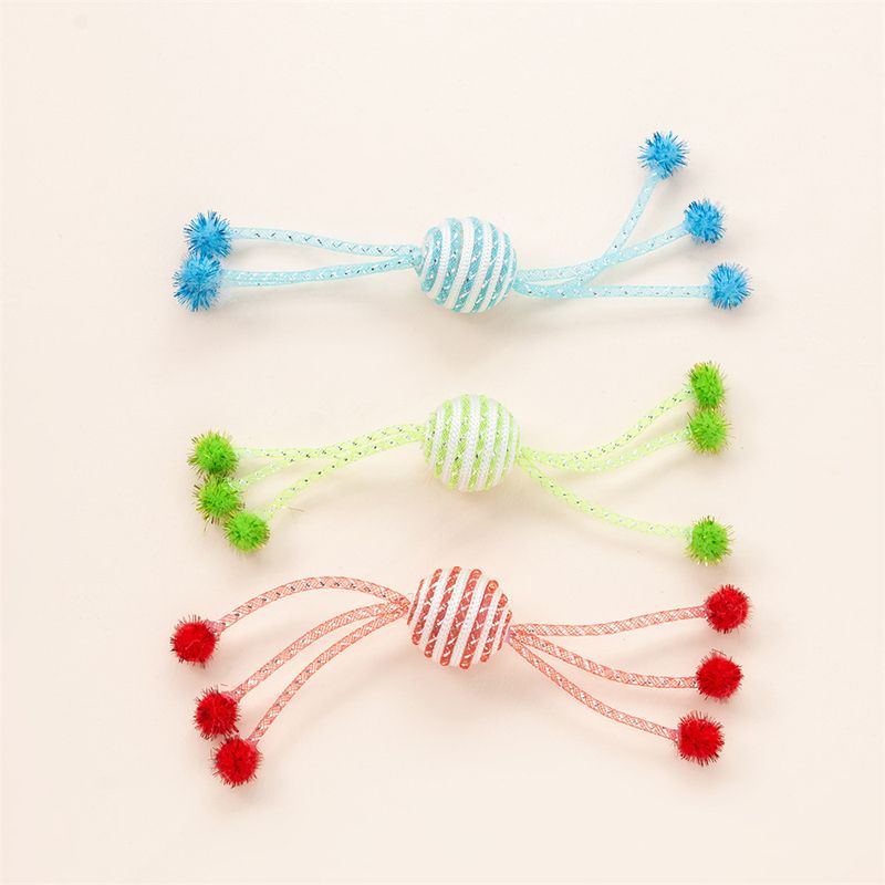 IntiMeg Jouet de corde en forme de balle pour chat 3 jouets
