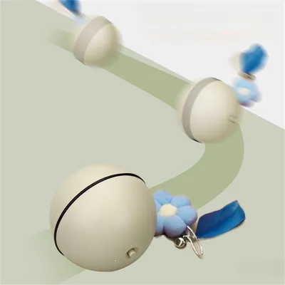 Pet Planet Jouet pour chat Balle tournante avec canne à plumes