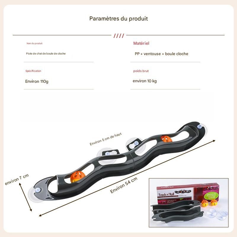 ZenPets Jouet pour chat à rail et cloche pliable