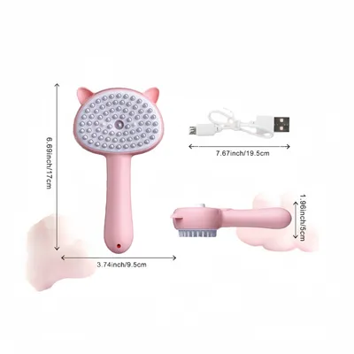 ZenPets Brosse à vapeur 4 en 1 pour chats et chiens