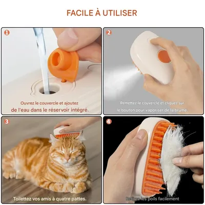 Pet Planet Brosse Vapeur 3 - en - 1 Et Peigne Pour Chat