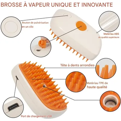Pet Planet Brosse Vapeur 3 - en - 1 Et Peigne Pour Chat