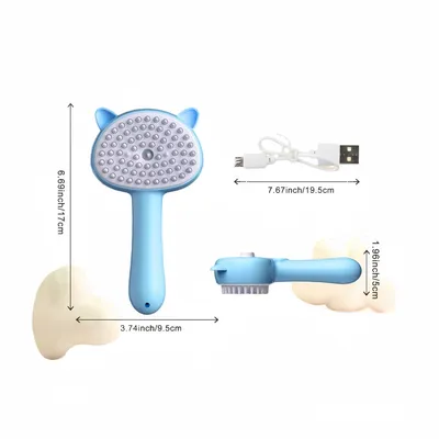 ZenPets Brosse à vapeur 4 en 1 pour chats et chiens