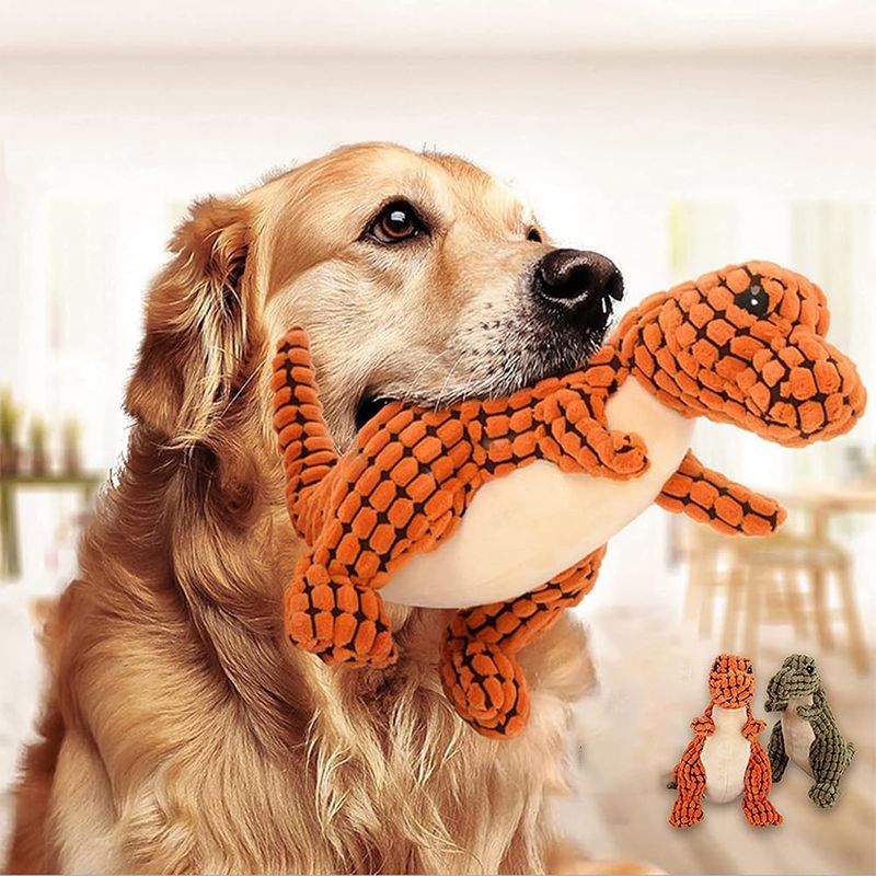 IntiMeg Jouet en peluche pour chien en forme de dinosaure