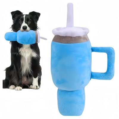 FurryFusion Jouet en peluche pour chien en forme de tasse