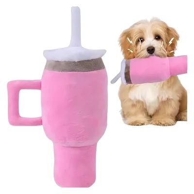 FurryFusion Jouet en peluche pour chien en forme de tasse