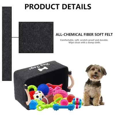 IntiMeg Panier de rangement en feutre pour animaux