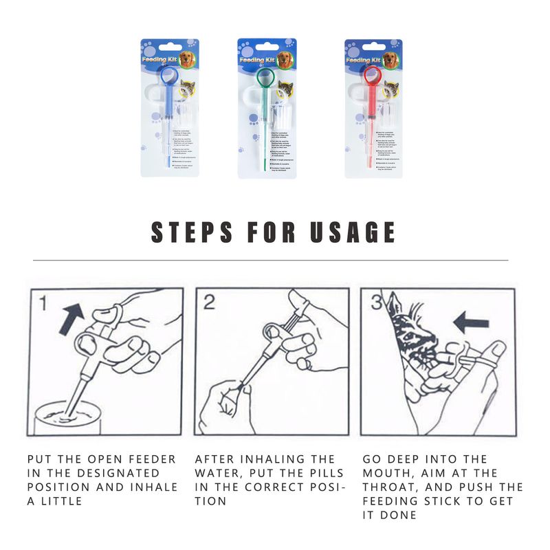 Distributeur de médicaments pour animaux de compagnie, seringue à pousser
