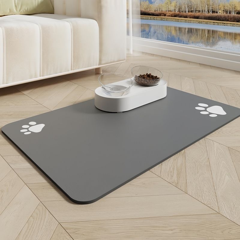 FurryFusion Tapis d'alimentation Paw Print pour chat et chien