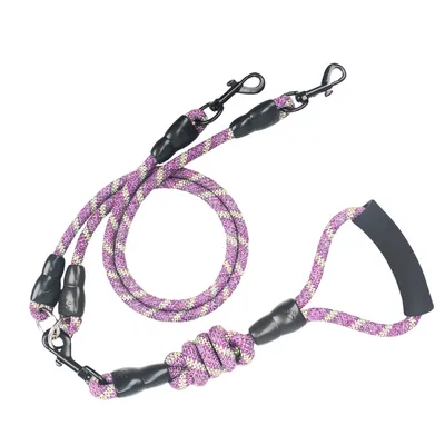 FurryFusion Laisse double pour chien en coton et lin