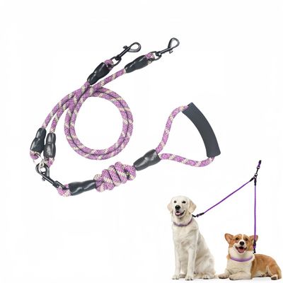 FurryFusion Laisse double pour chien en coton et lin