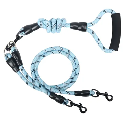 FurryFusion Laisse double pour chien en coton et lin