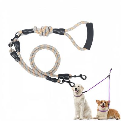 FurryFusion Laisse double pour chien en coton et lin