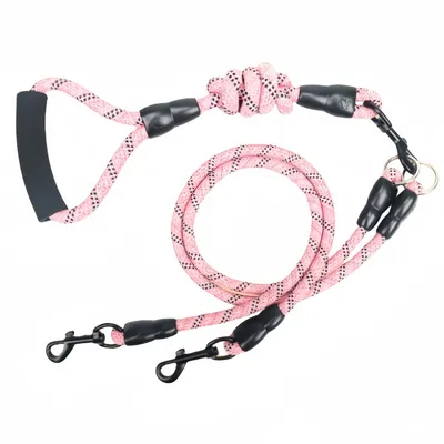 FurryFusion Laisse double pour chien en coton et lin