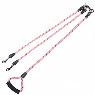 FurryFusion Laisse double pour chien en coton et lin