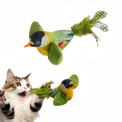 FurryFusion Jouet pour chat oiseau parlant