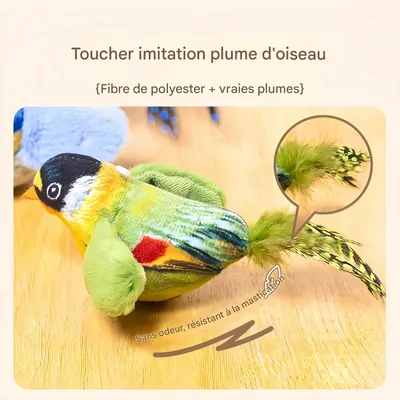 FurryFusion Jouet pour chat oiseau parlant