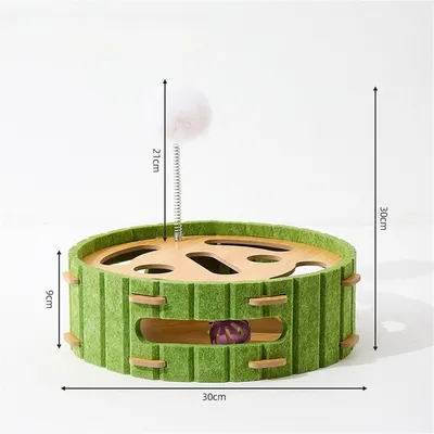 IntiMeg Boîte de jeu pour chat avec piste et balles interactives