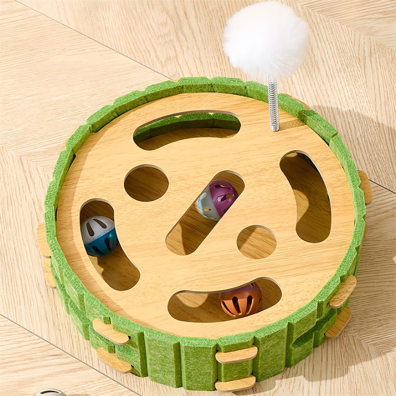 IntiMeg Boîte de jeu pour chat avec piste et balles interactives