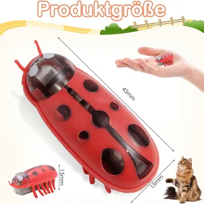 IntiMeg Mini Jouet pour Chat Coccinelle 4 Pièces