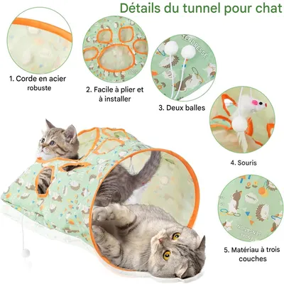 ZenPets Tunnel de jeu pour chat