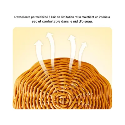 ZenPets Nid d'oiseau sphérique en rotin synthétique