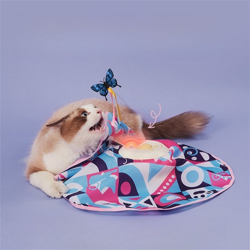 IntiMeg Jouet interactif rechargeable avec plumes pour chat