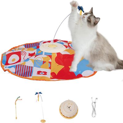 IntiMeg Jouet interactif rechargeable avec plumes pour chat