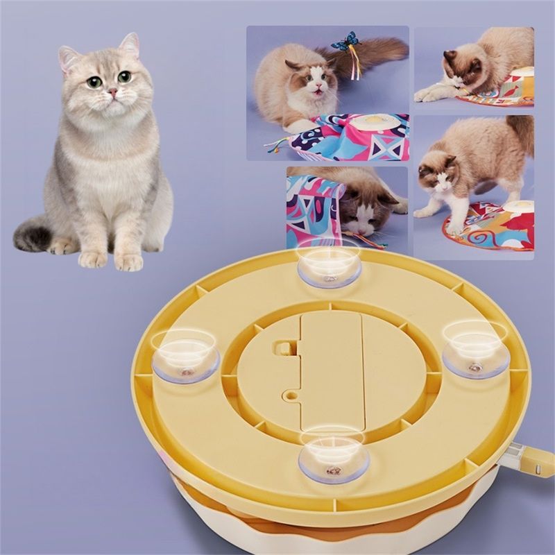 IntiMeg Jouet interactif rechargeable avec plumes pour chat