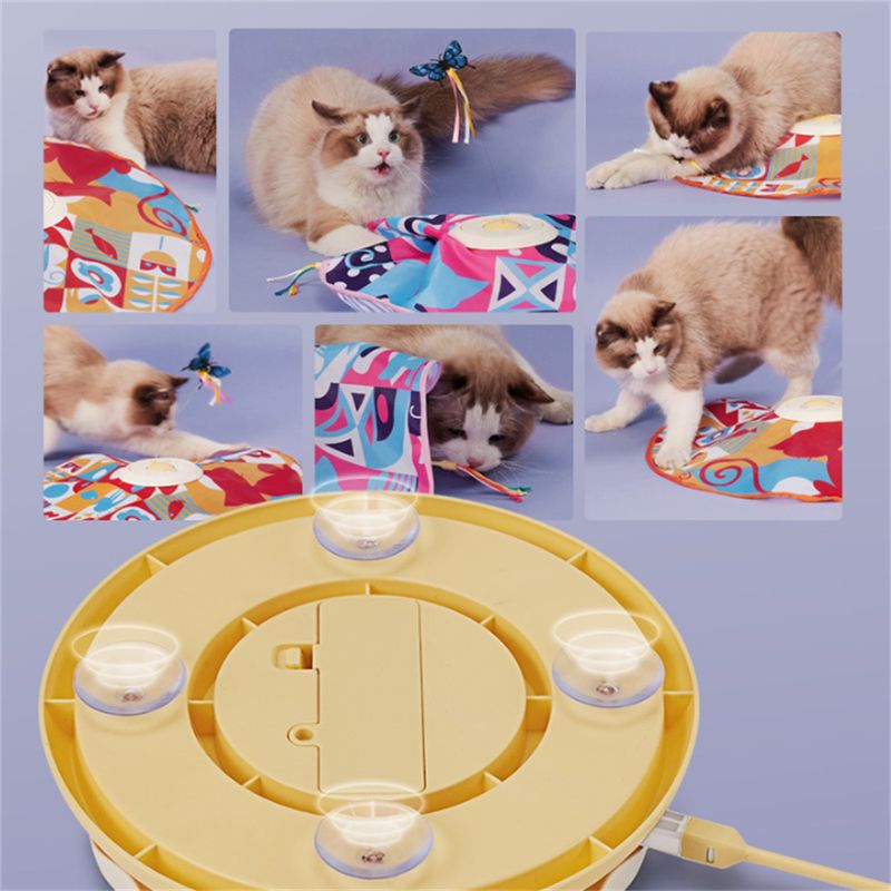 IntiMeg Jouet interactif rechargeable avec plumes pour chat