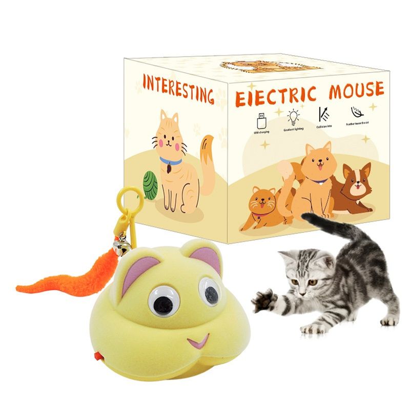 IntiMeg Jouet électronique en forme de souris pour chats et chiens