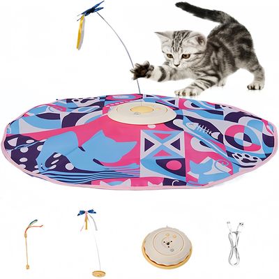 IntiMeg Jouet interactif rechargeable avec plumes pour chat