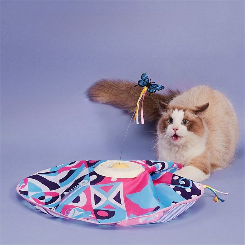 IntiMeg Jouet interactif rechargeable avec plumes pour chat