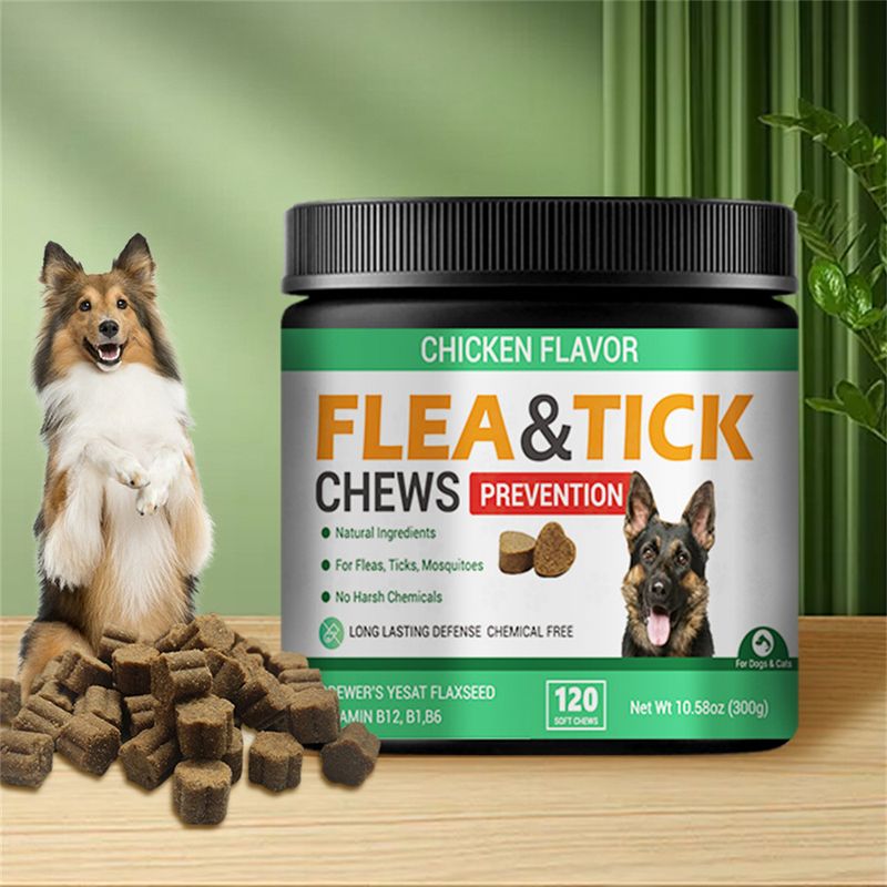 Pet Planet Granulés mâchables anti-puces et anti-tiques pour chien et chat