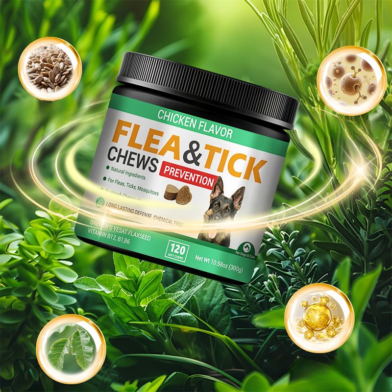 Pet Planet Granulés mâchables anti-puces et anti-tiques pour chien et chat