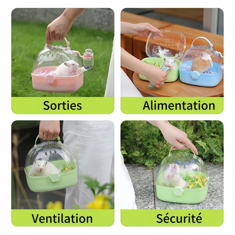 FurryFusion Cage de transport portable pour petits animaux