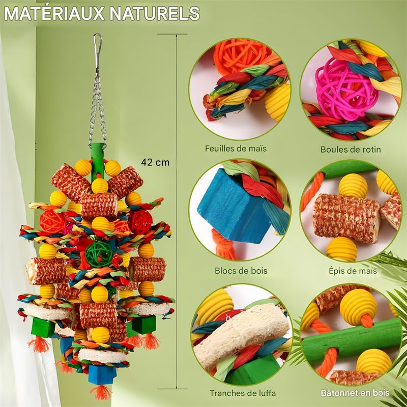 IntiMeg Jouet en bois pour oiseaux