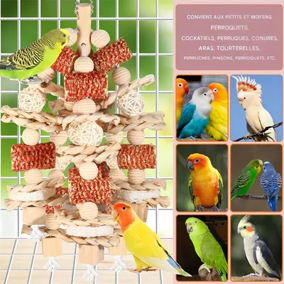 IntiMeg Jouet en bois pour oiseaux