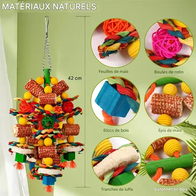 IntiMeg Jouet en bois pour oiseaux