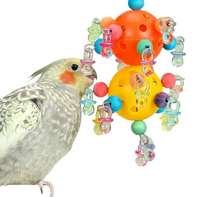FurryFusion Jouet de double boule pour perroquet