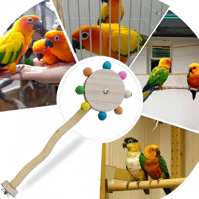 FurryFusion Perchoir à oiseaux en forme de moulin à vent rotatif