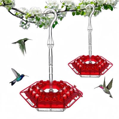 FurryFusion Mangeoire à oiseaux hexagonale suspendue