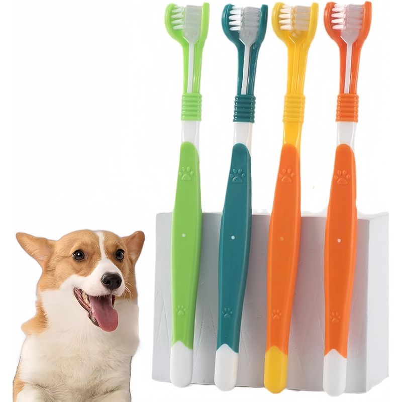 Pet Planet Lot de 4 Brosse à Dents Pour Chiens et Chats